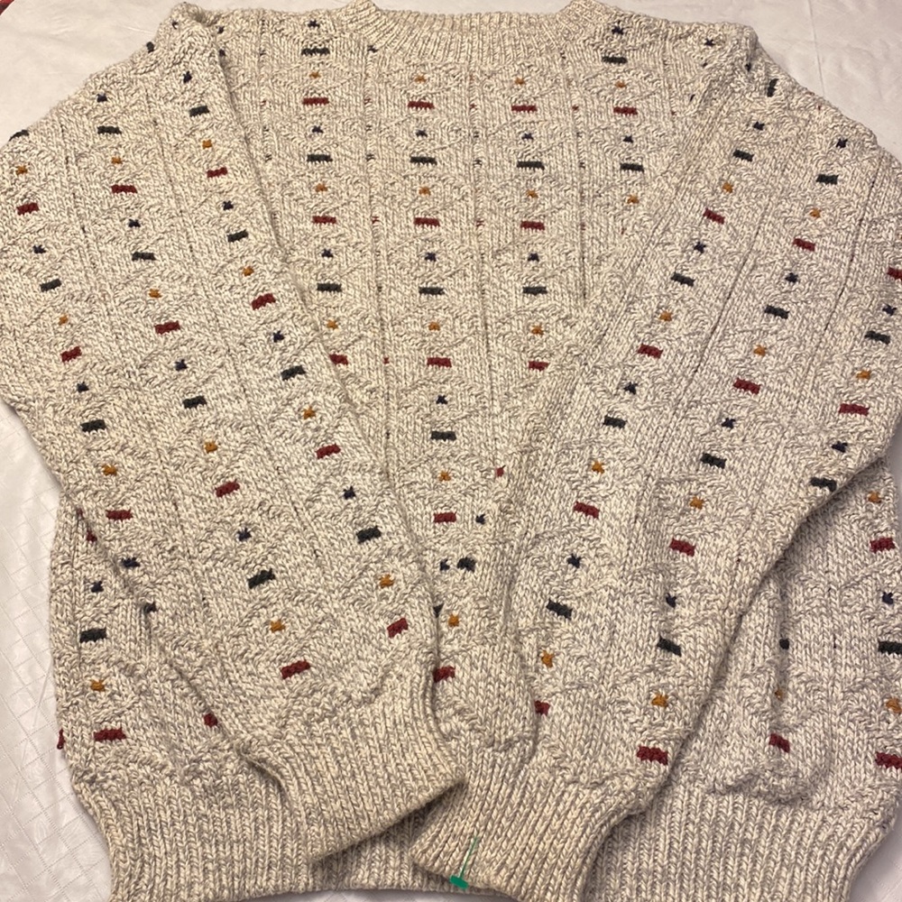 Vintage Men’s Field Master 100% Cotton Cable Knit Pullover Sweater SZ L T